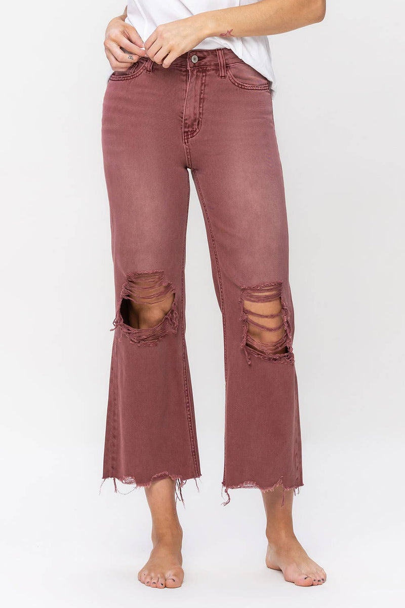 90'S VINTAGE SUPER HIGH RISE CROP JEANS