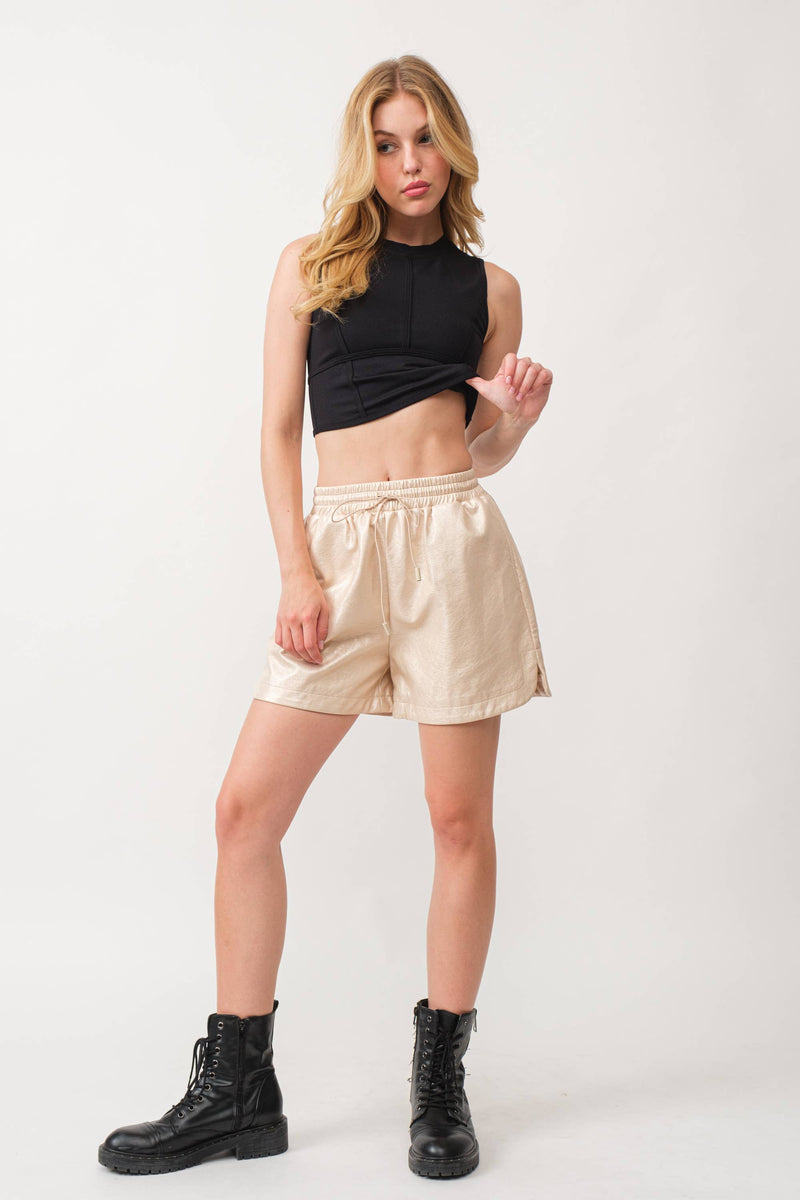 Elaine Faux Leather Shorts