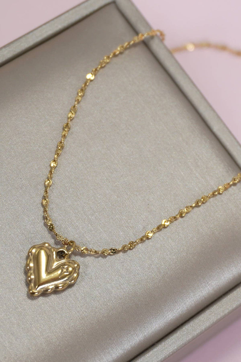 18K STAINLESS STEEL TARNISH FREE HEART NECKLACE