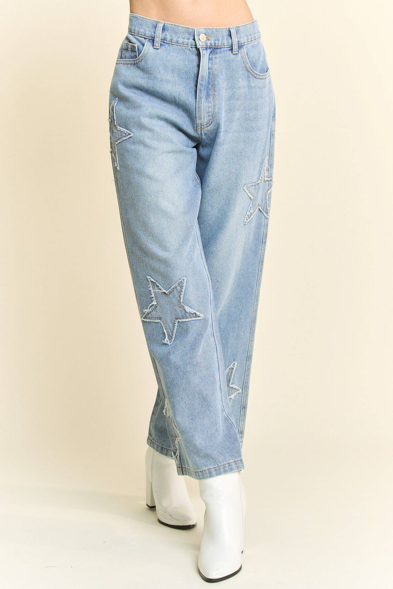 Star Patch Denim Pants