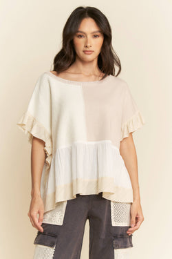 Melanie Dawn Sweater Patch Top