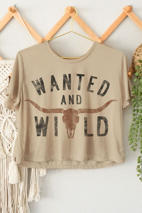 Wanted and Wild Crop Graphic Tee lol
