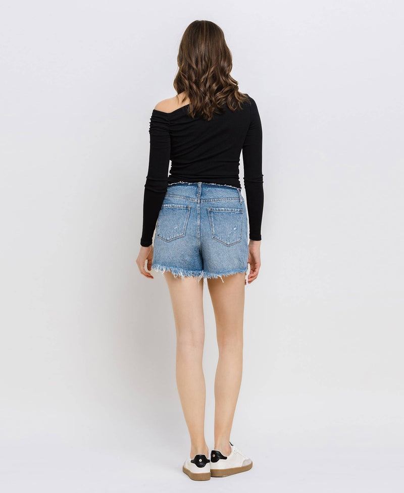 HIGH RISE BANDLESS BOYFRIEND SHORTS