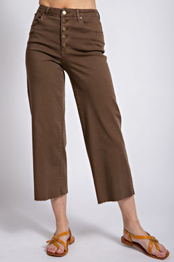 The High Rise Crop Twill Pants