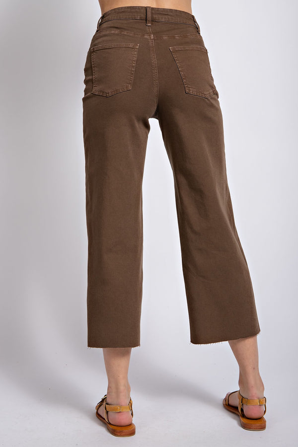 The High Rise Crop Twill Pants