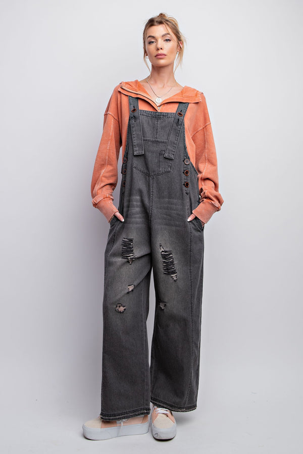 The Dalton Black Denim Oversized Overalls my