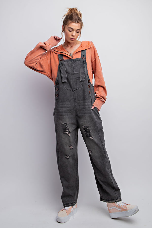 The Dalton Black Denim Oversized Overalls my