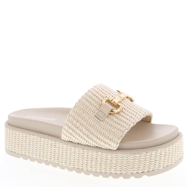 Horsebit Raffia Braided Platform