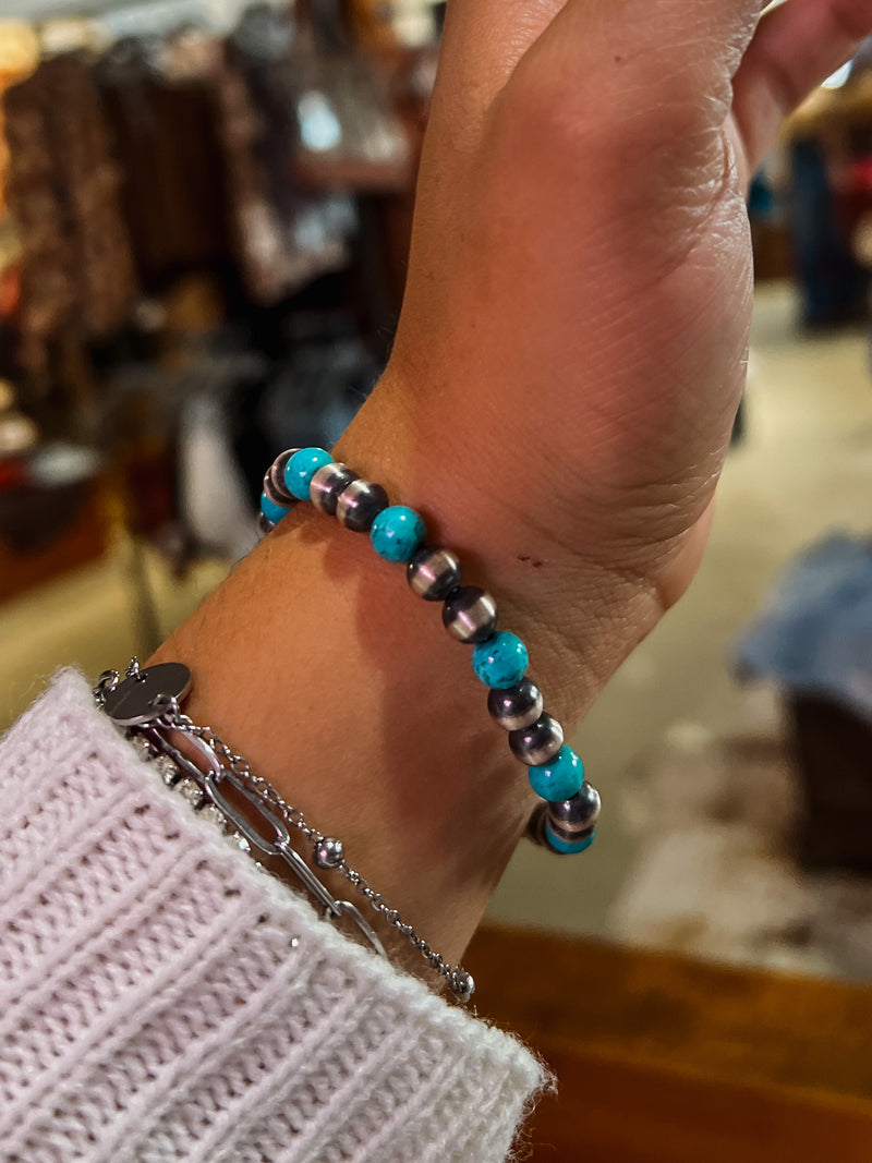 Alternating Beads Navajo Stretch bracelets