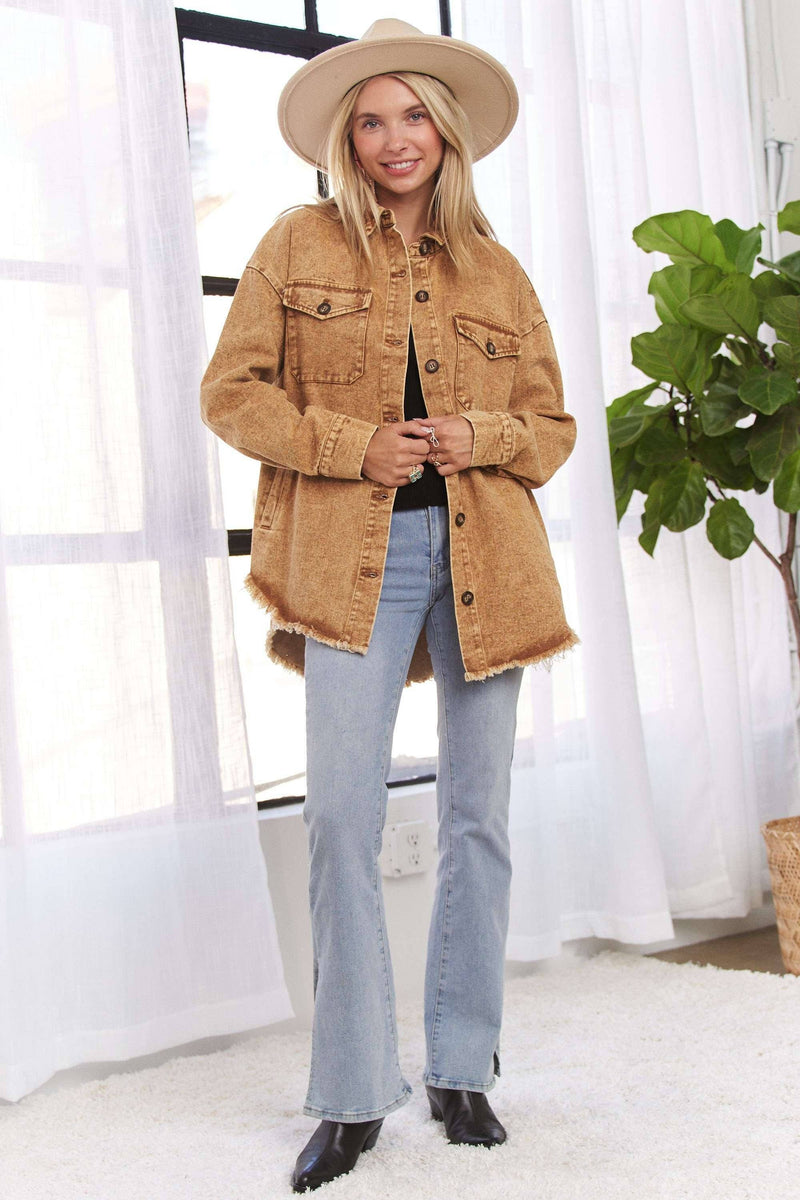BUTTON DOWN WASHED SHACKET