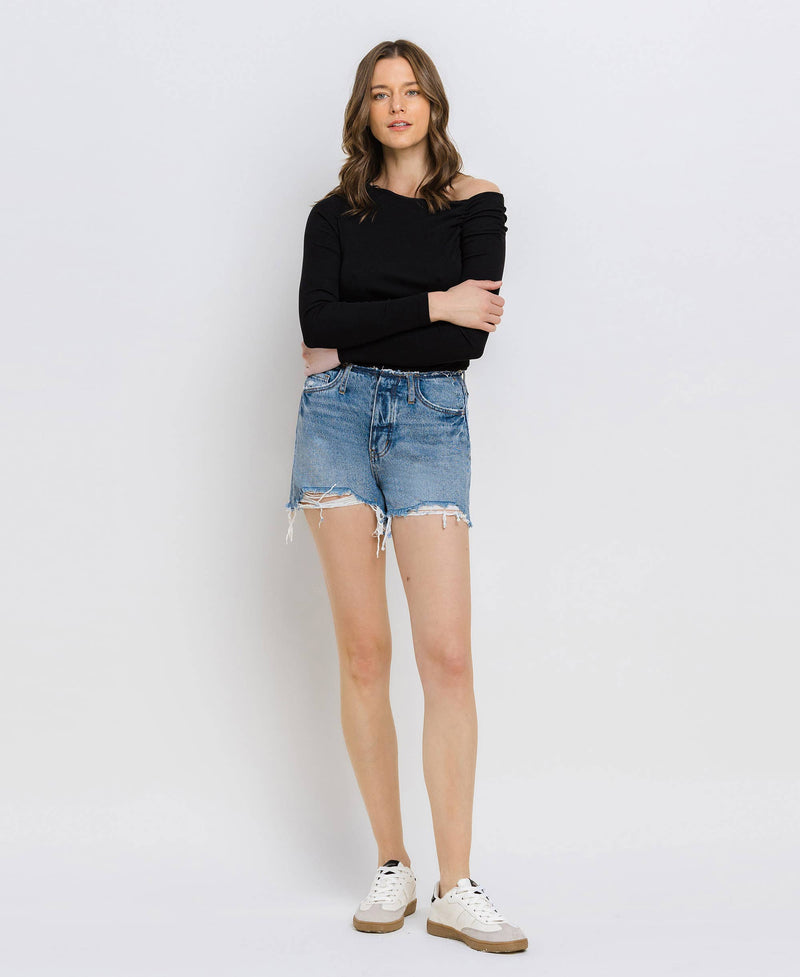 HIGH RISE BANDLESS BOYFRIEND SHORTS