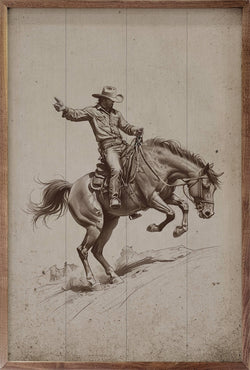 Bronc Riding Cowboy: 10x16