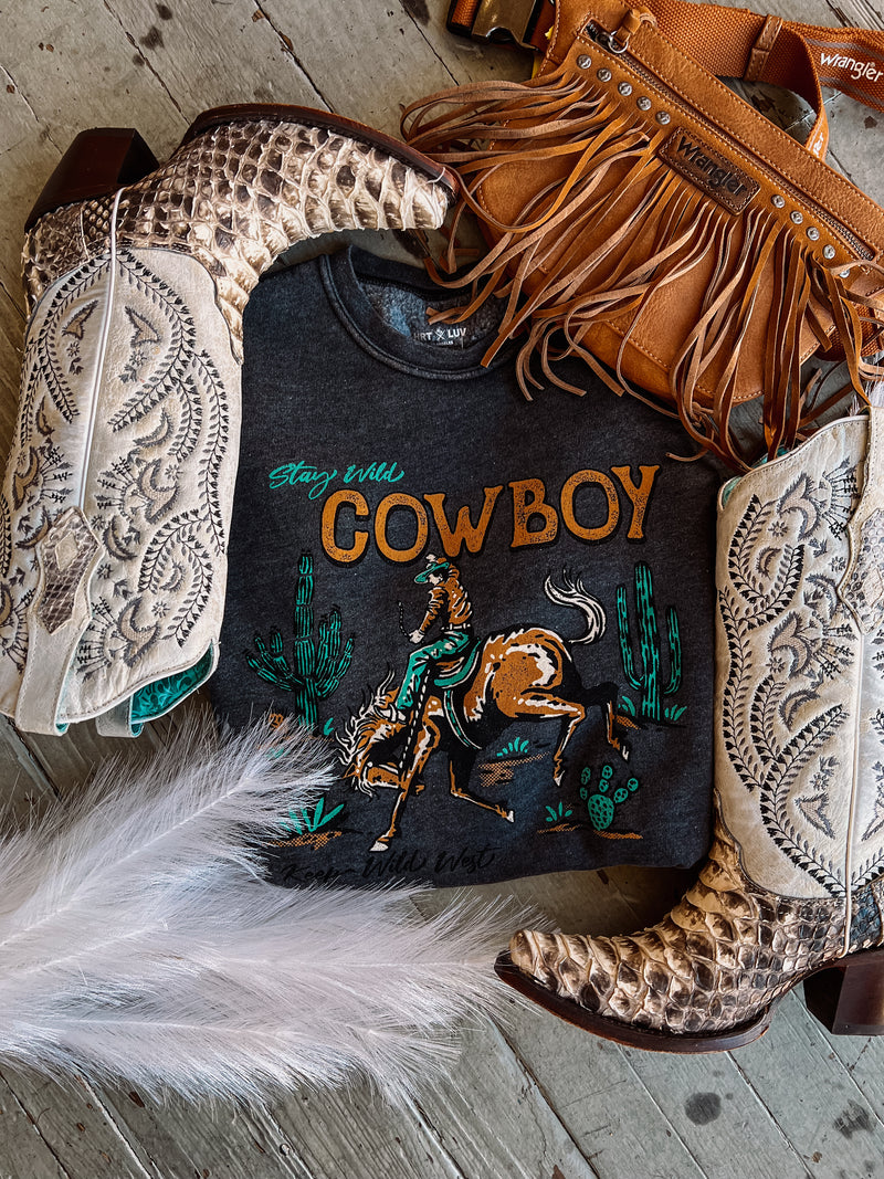 Stay Wild Cowboy Pullover