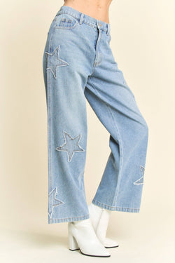 Star Patch Denim Pants