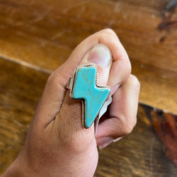 Real Turquoise Bolt Ring
