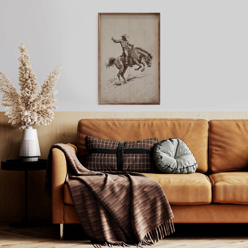 Bronc Riding Cowboy: 10x16