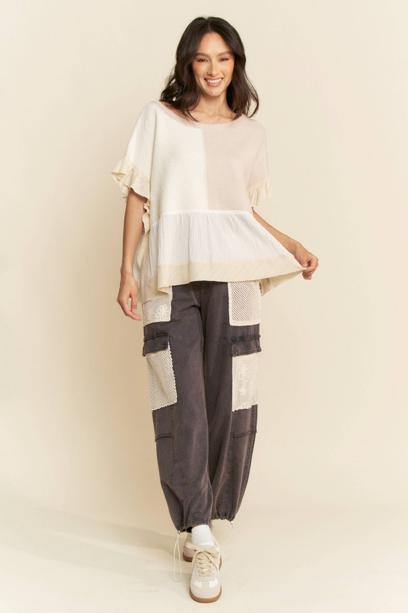 Melanie Dawn Sweater Patch Top