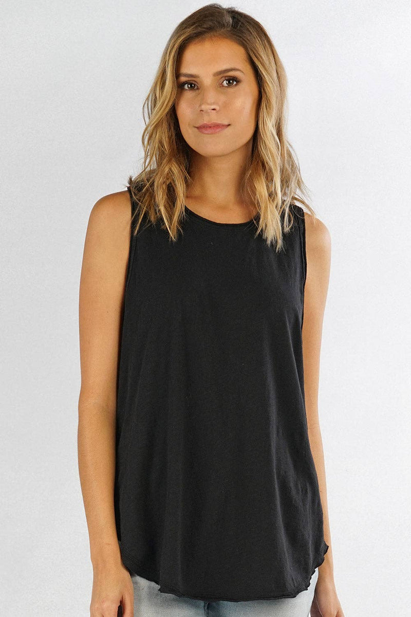 Cotton Slub Knit Racerback Tank Top