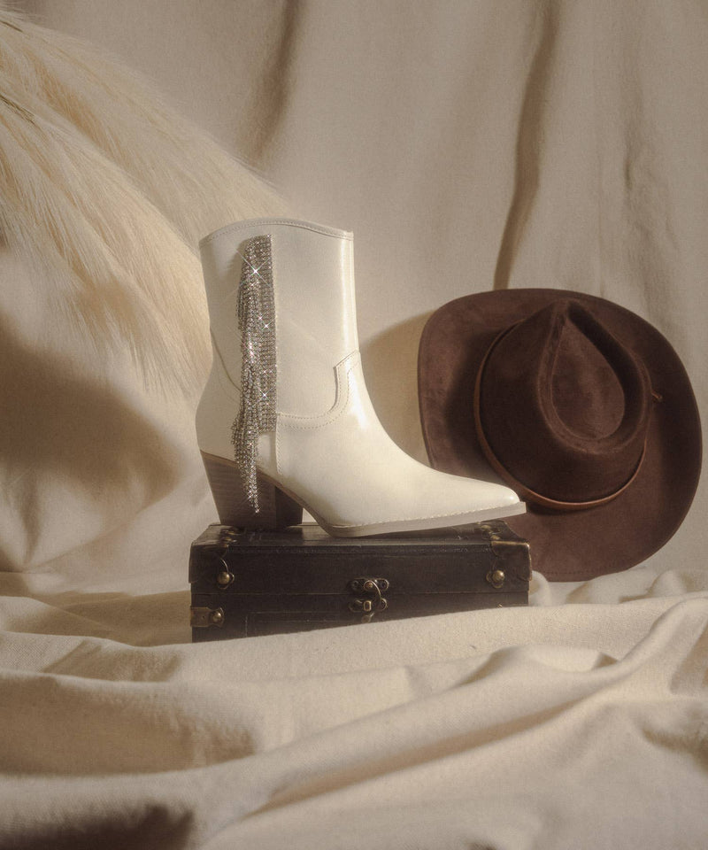 The Rowan White Bootie