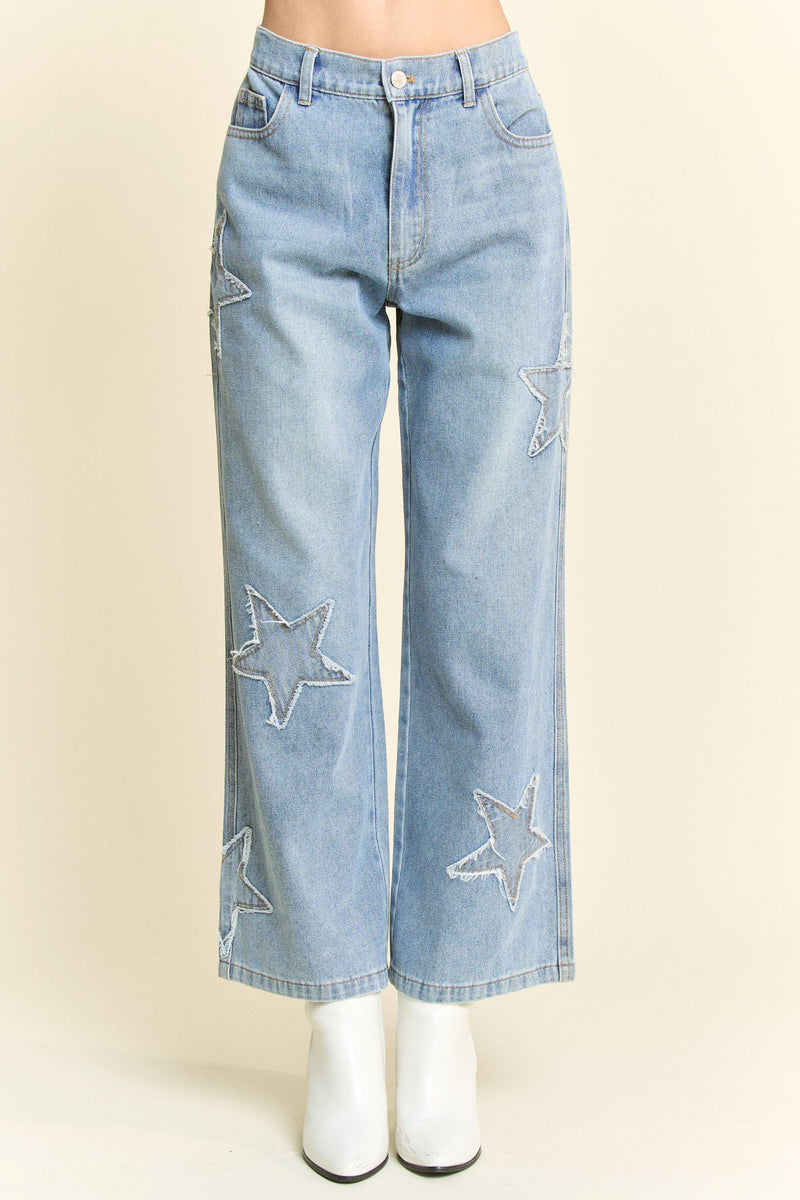 Star Patch Denim Pants