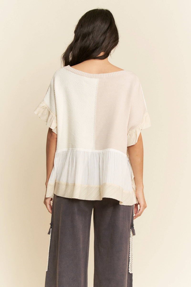Melanie Dawn Sweater Patch Top
