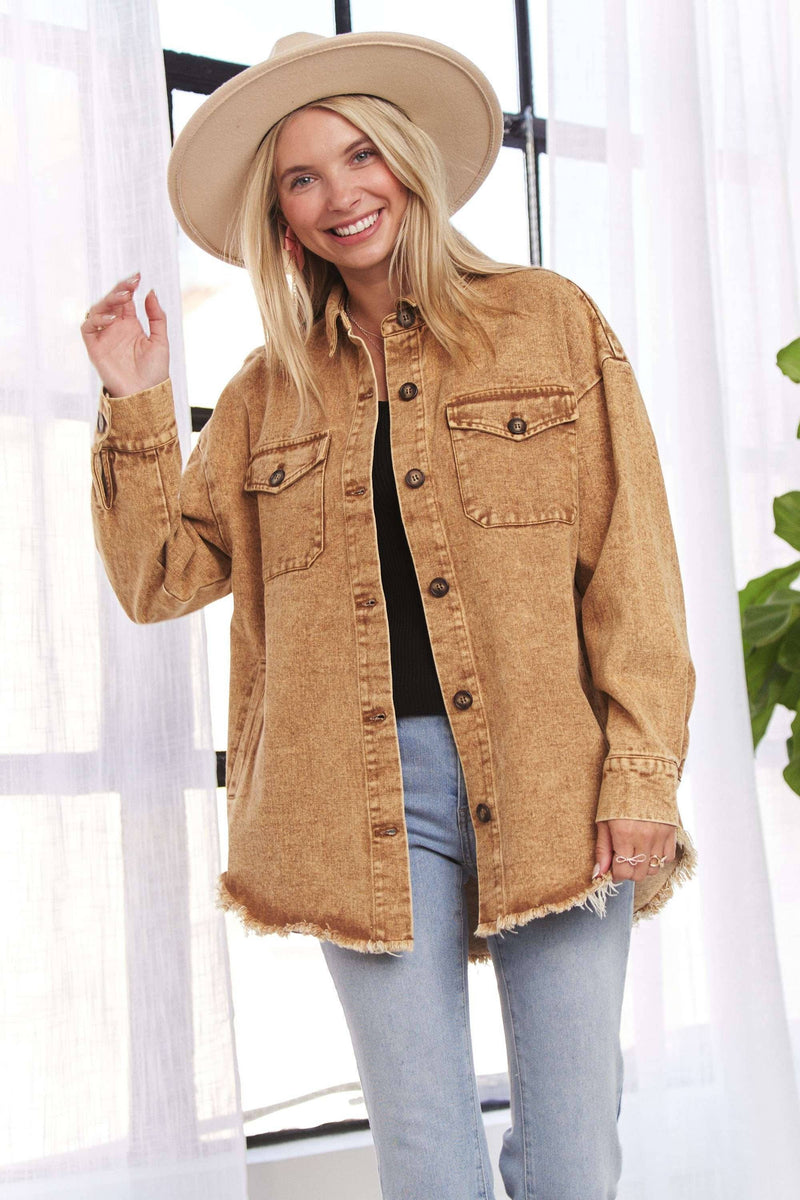 BUTTON DOWN WASHED SHACKET