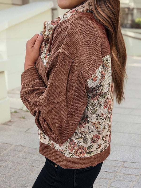 Ribbed Retro Floral Jacket