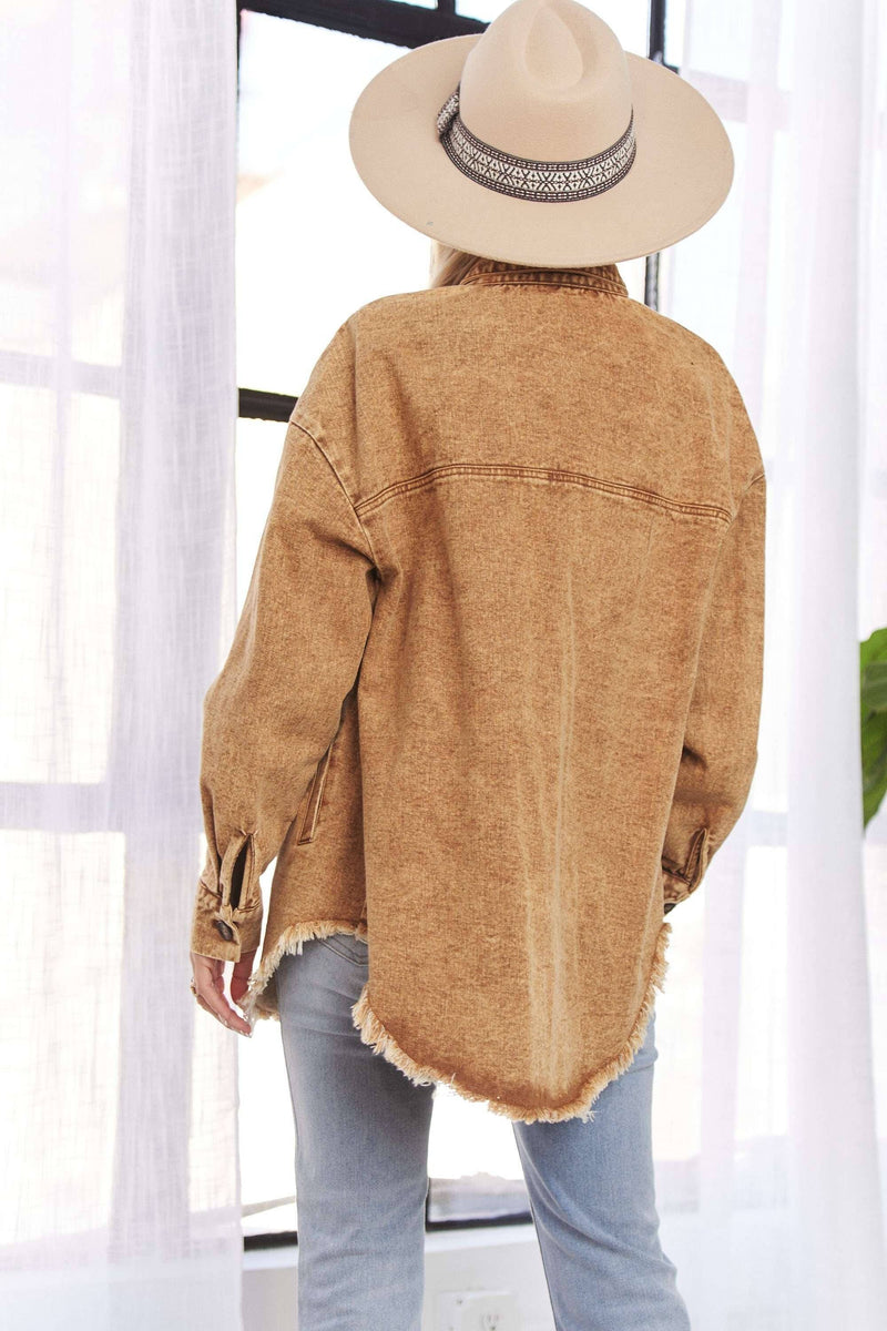 BUTTON DOWN WASHED SHACKET