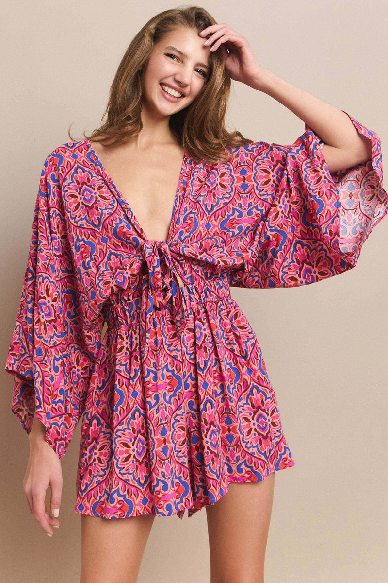 BOHO PAISLEY PRINT ROMPER