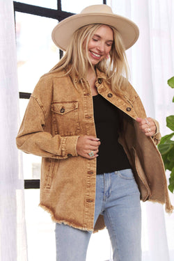 BUTTON DOWN WASHED SHACKET