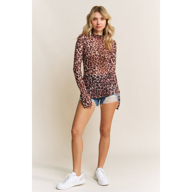 Wild Side Leopard Mesh Top