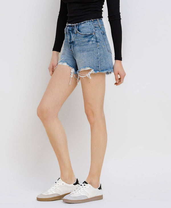 HIGH RISE BANDLESS BOYFRIEND SHORTS