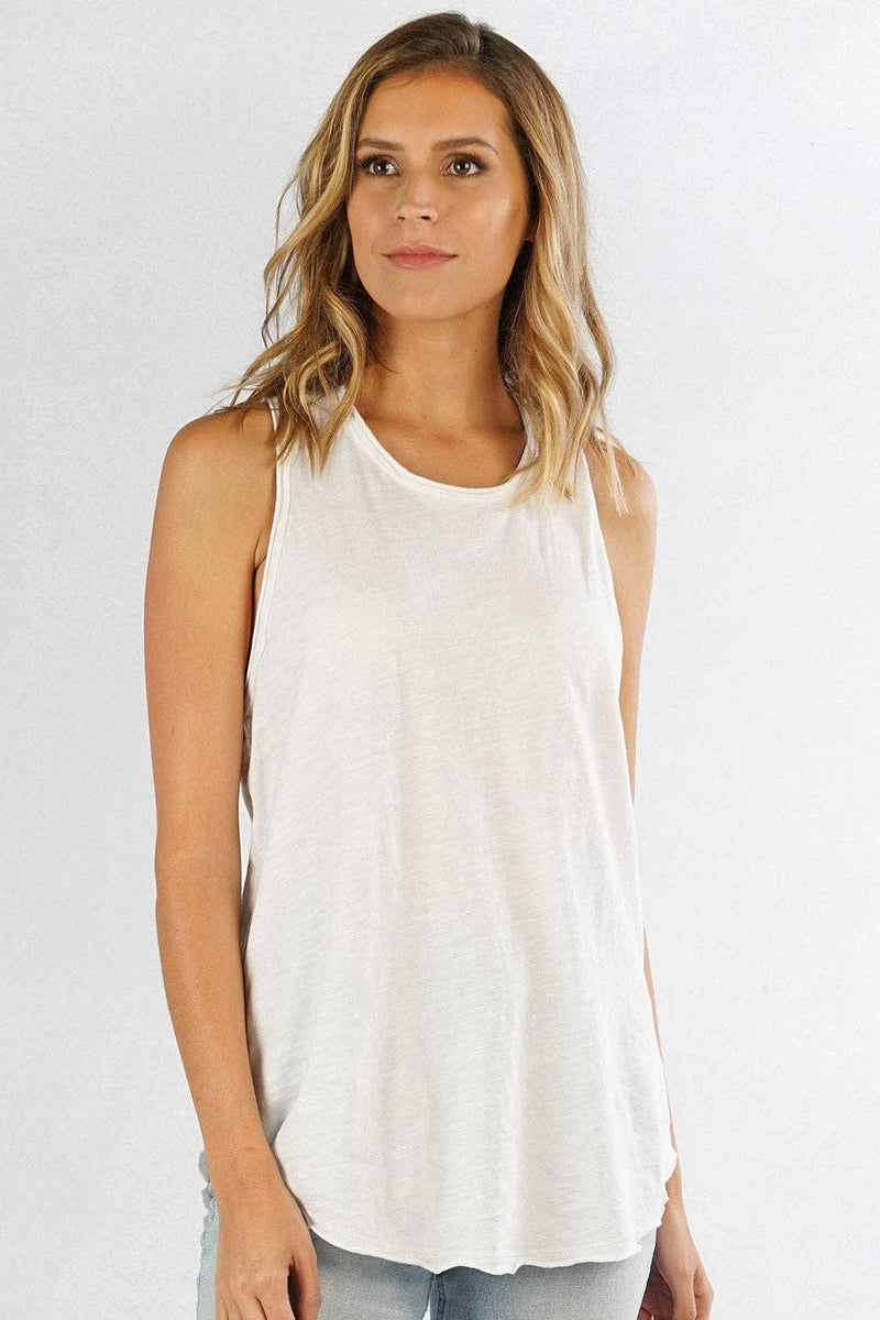 Cotton Slub Knit Racerback Tank Top