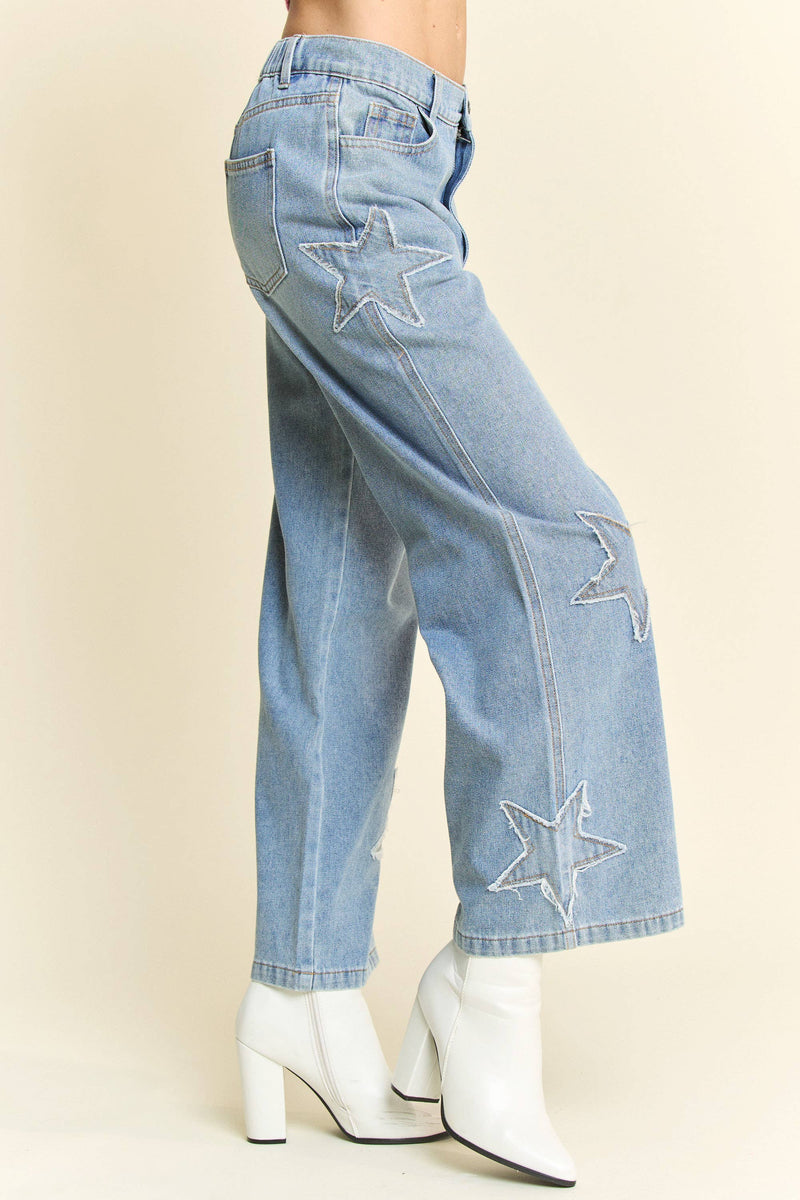 Star Patch Denim Pants