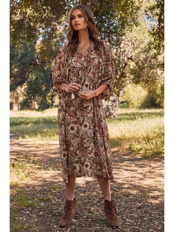 Fall Leaves Maxi Dress