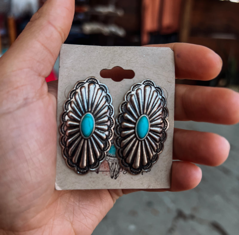 Wild Post Concho Earrings
