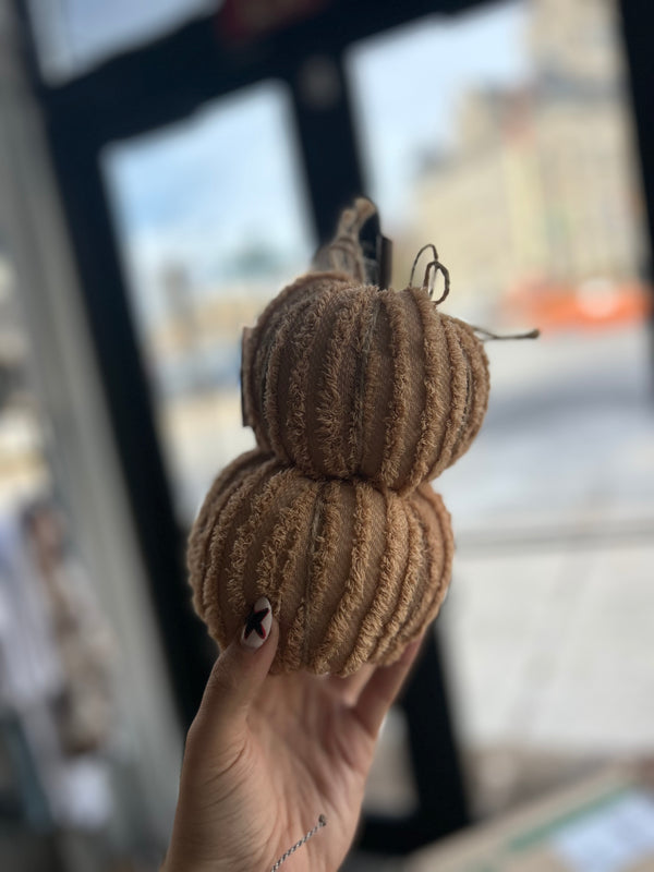 Two stacked Chenille Pumpkins