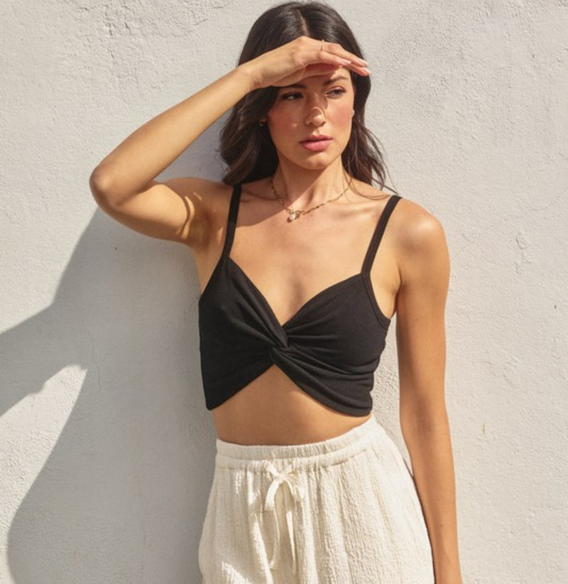 Twist Knot Ribbed Cami