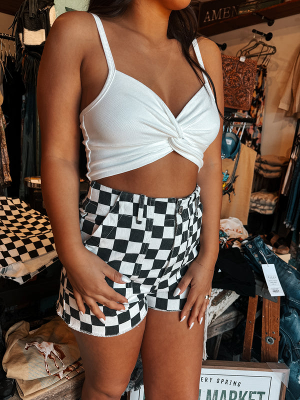 Racing Checkered Shorts