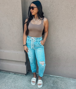 Double Line Square Neck Bodysuit