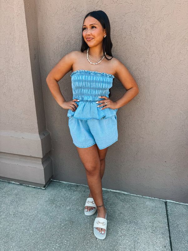 Angeline Tube Top Romper