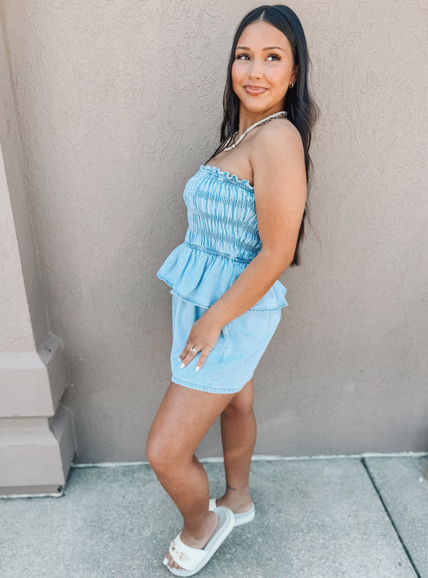 Angeline Tube Top Romper