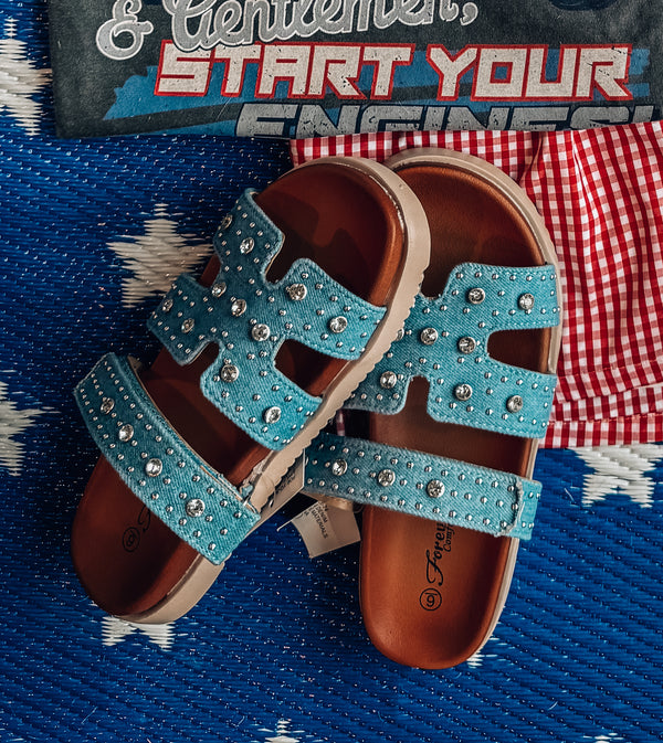 Denim and Bling Sandals