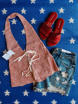 Cherry Picnic Halter Top