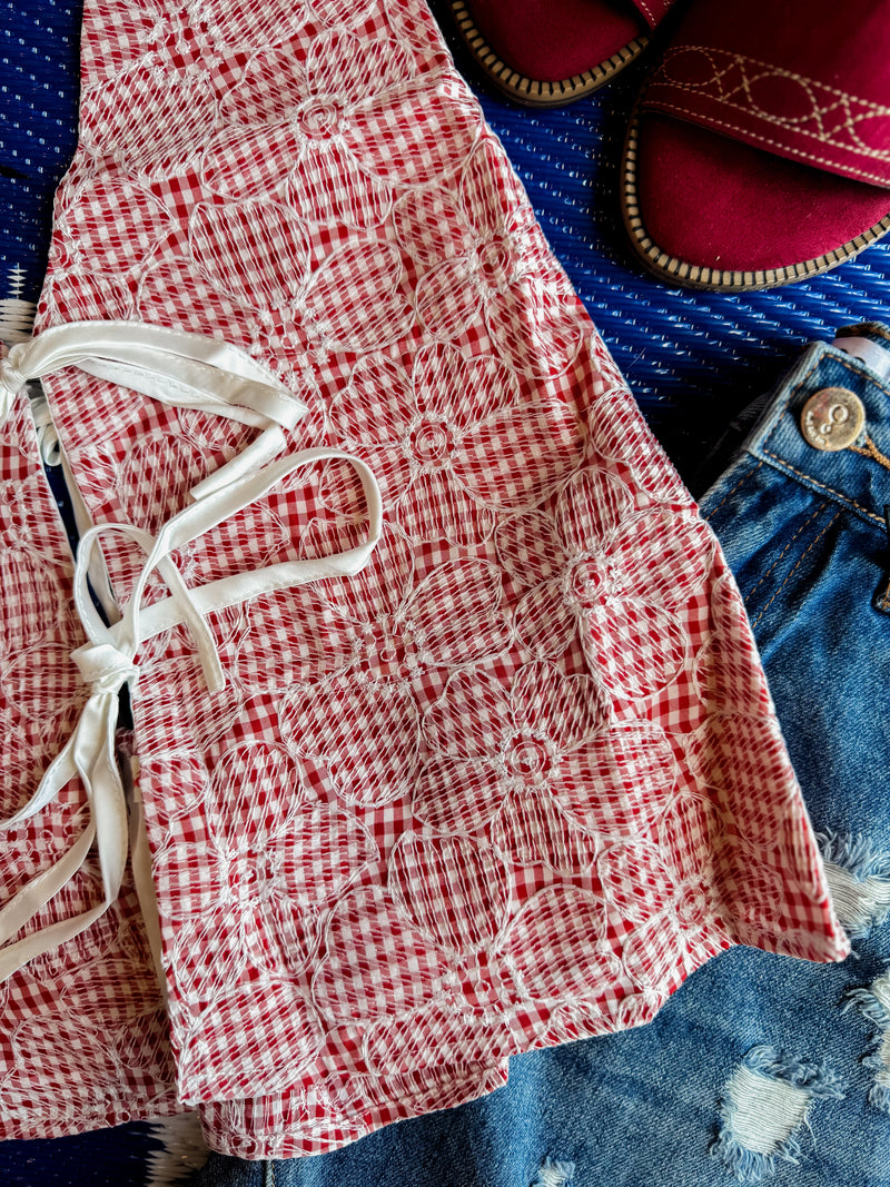 Cherry Picnic Halter Top