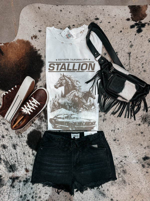 Southern California Stallion Distress Graphic Tee