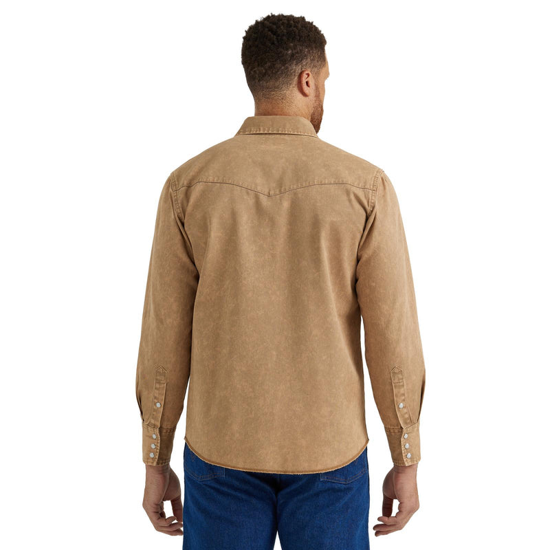 Wrangler® Vintage Inspired Long Sleeve Twill Workshirt - Tan