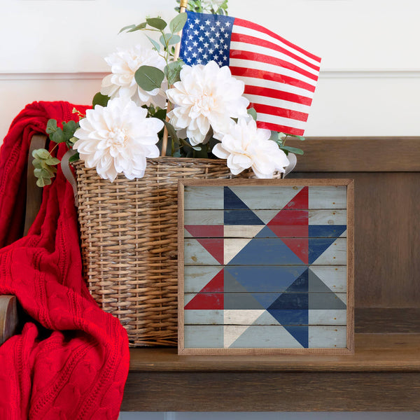 Quilt Festive Americana Ohio Star: 12 x 12 x 1.5