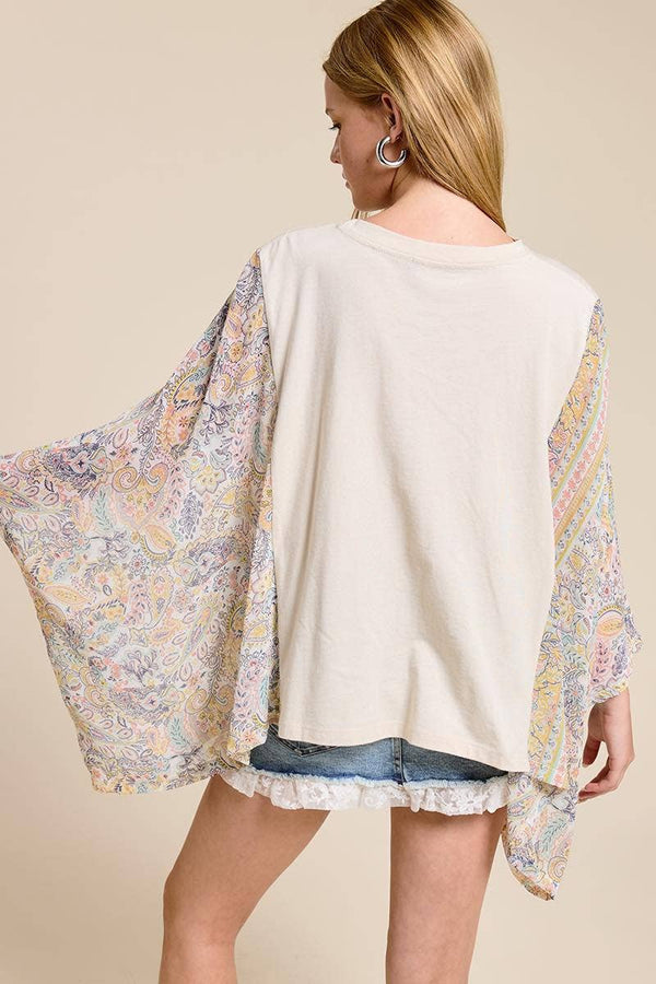 Free Bird Boho Tee- Antique White