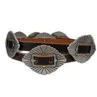 Vintage Metal Leather Concho Belt